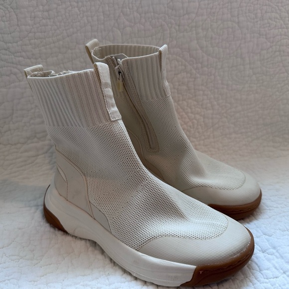 ZARA Girls White Knit Sock High Top Chunky Trainer/Sneaker (Size 34/ US 3.5) Sho - Picture 3 of 14
